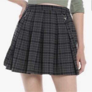 Hot Topic, plaid skirt with detachable suspenders, size large, EUC